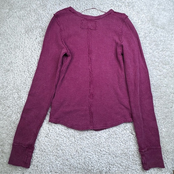 Free People Roll With It Thermal in Rhodedendron Pink Color. Raw Trim. Medium - Picture 5 of 10